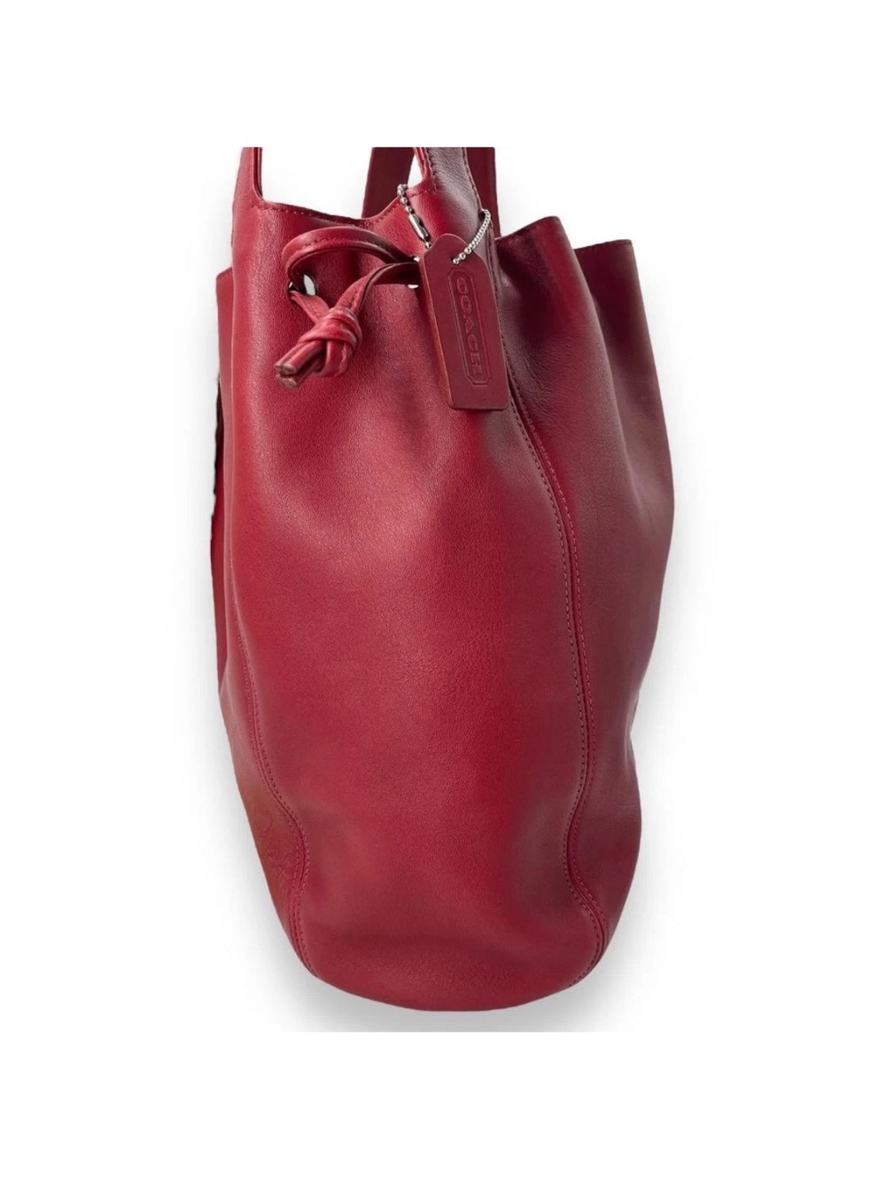 Vintage Coach 4180 Lexington Drawstring Bucket Bag in Red - Picture 7 of 11